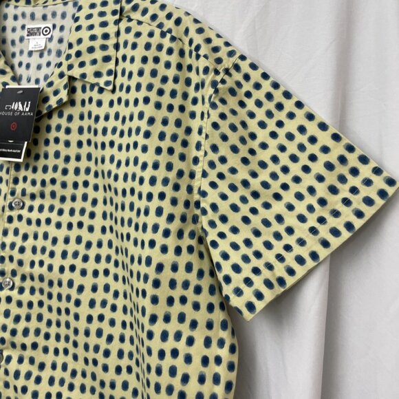 Target x House of Aama Short Sleeve Button Down Shirt Green Polka Dots Sz Large - Picture 3 of 11